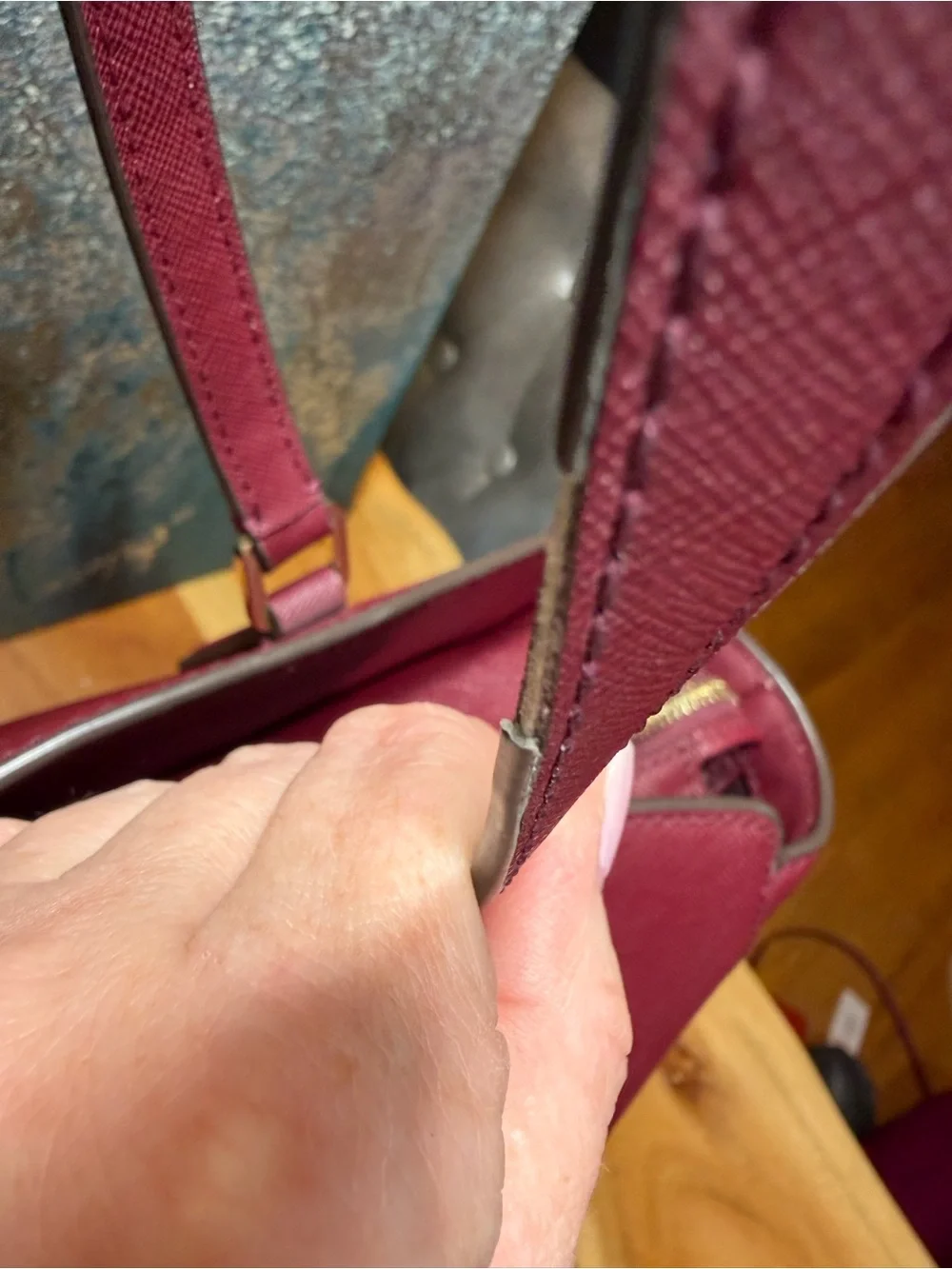 Tory Burch Classic Emerson Saffiano Leather Tote Burgundy Imperial Merlot